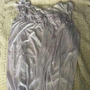 Lavender Satin Nightgown Sleeveless Pajama - Women